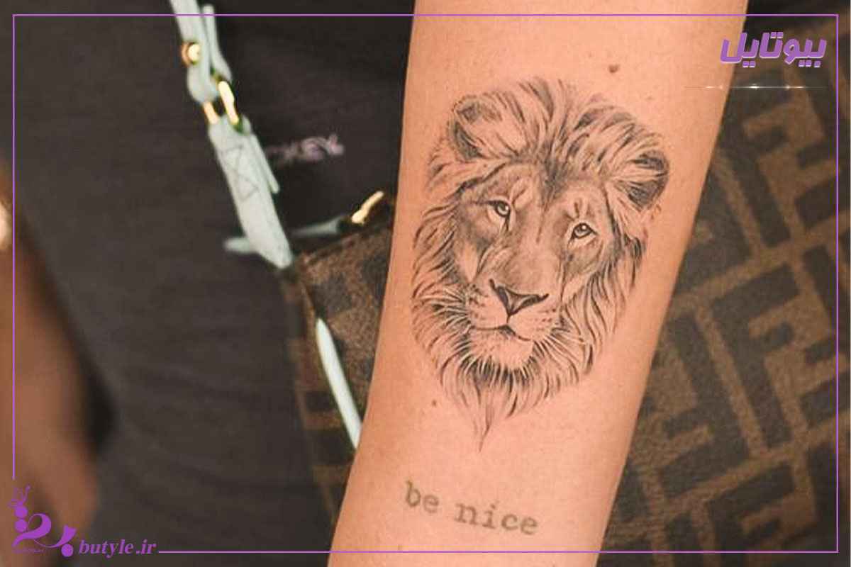 تاتو شیر روی ساعد
