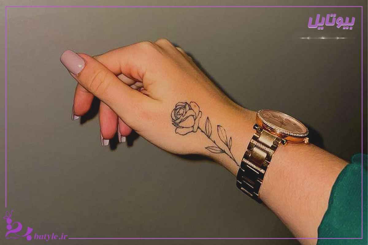 عکس تاتو گل رز روی دست