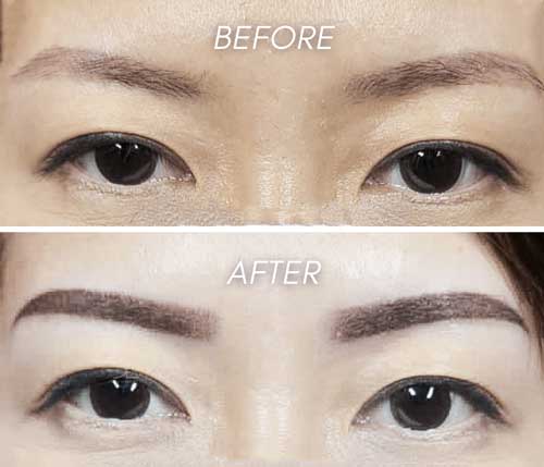 eyebrow embroidery before and after